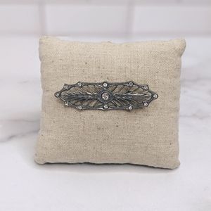 Art deco silver filigree brooch